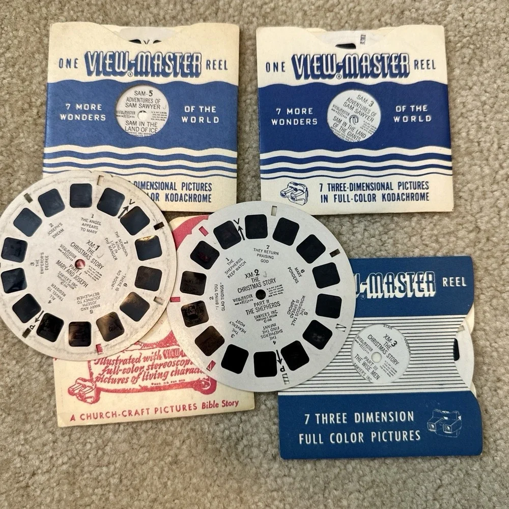 Huge Lot View-Master Lot w Viewer + 30+ Reels National Parks Travel Popeye Vtg